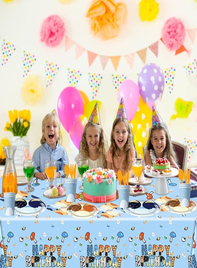 NF orange 81Pcs Blue Dog Birthday Party Tableware Set Cute Dog Party Decoration Blue Cartoon Birthday Party Supplies - Image 4